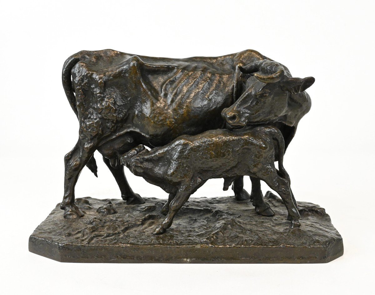 Pierre - Jules Mène - Vache Et Veau - France 19ème Siècle